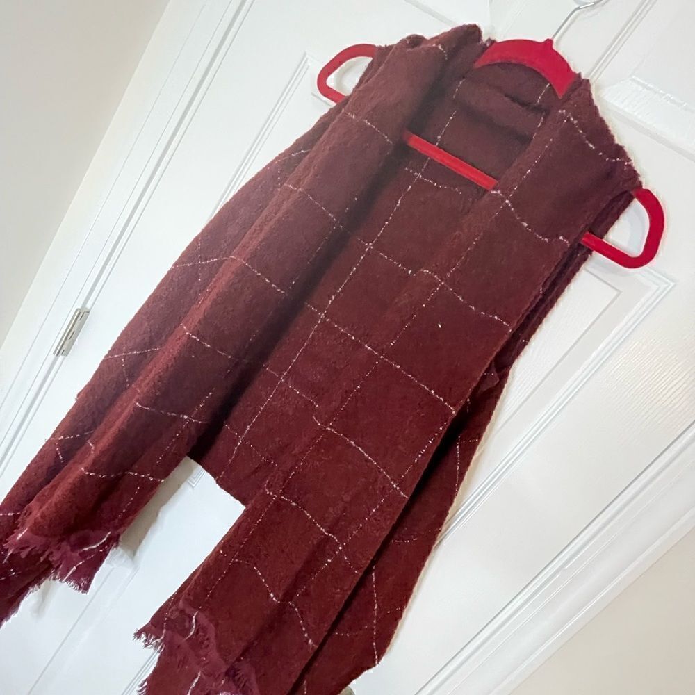Express poncho cardigan kimono shrug maroon one size.